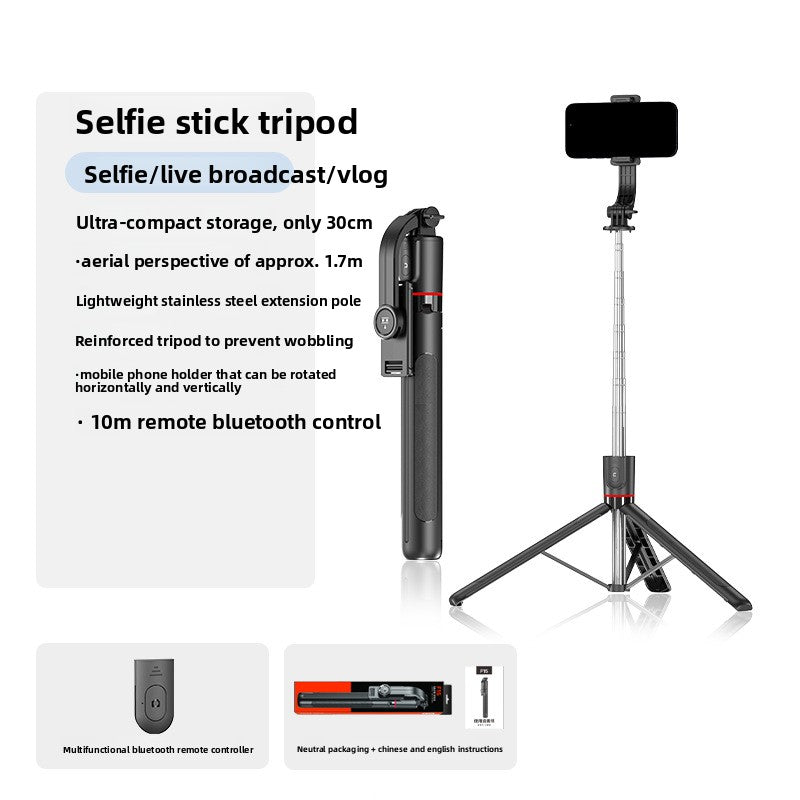 L16 Pro Selfie Stick Tripod – Bluetooth Live Streaming with Fill Light