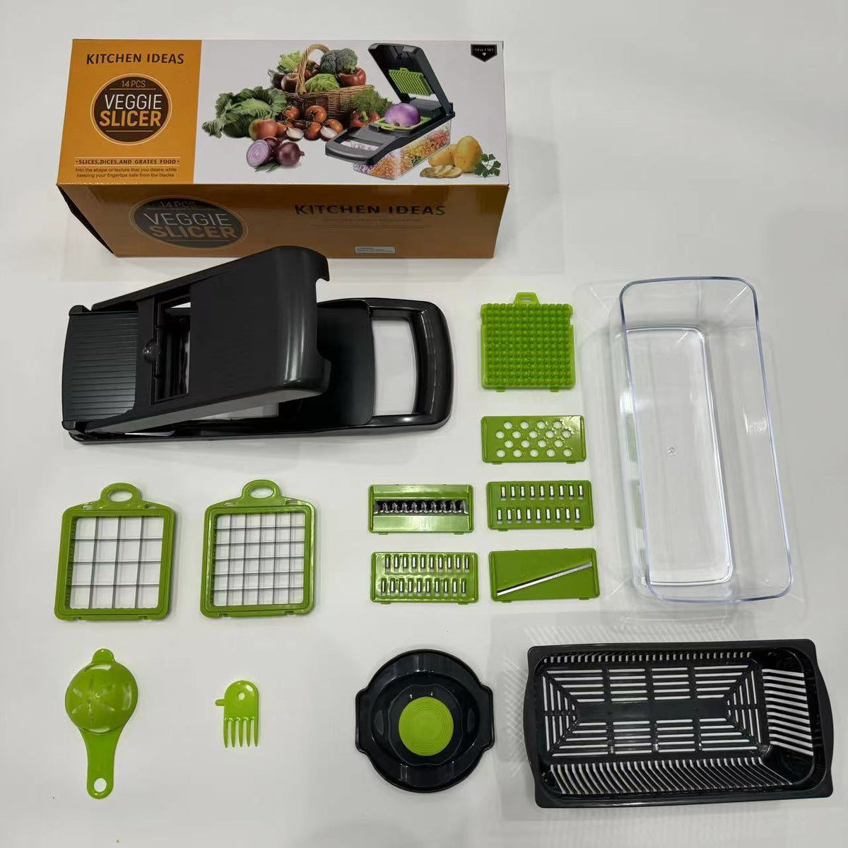Pro Multifunctional Vegetable Chopper — 16-Piece Set | Cut, Dice, Grate, Shred