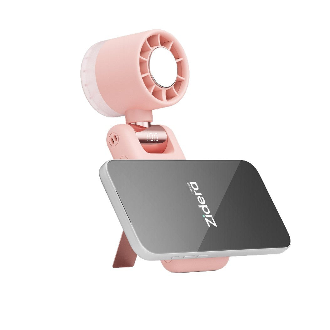 USB Rechargeable Handheld Fan with Phone Holder