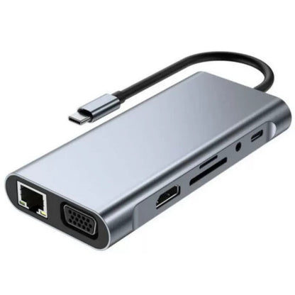 8-in-1 Type-C Docking Station — 4K HDMI | 100W PD | USB 3.0 | Ethernet | SD/TF