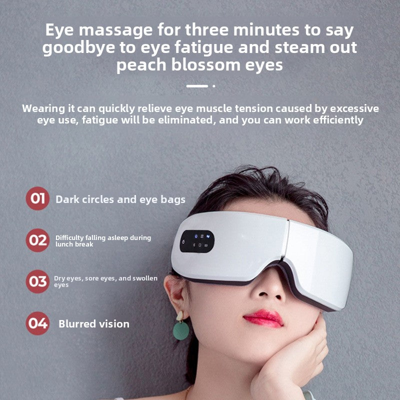 Smart Eye Massager — Adjustable Heat | Bluetooth | Air Pressure | Voice Control