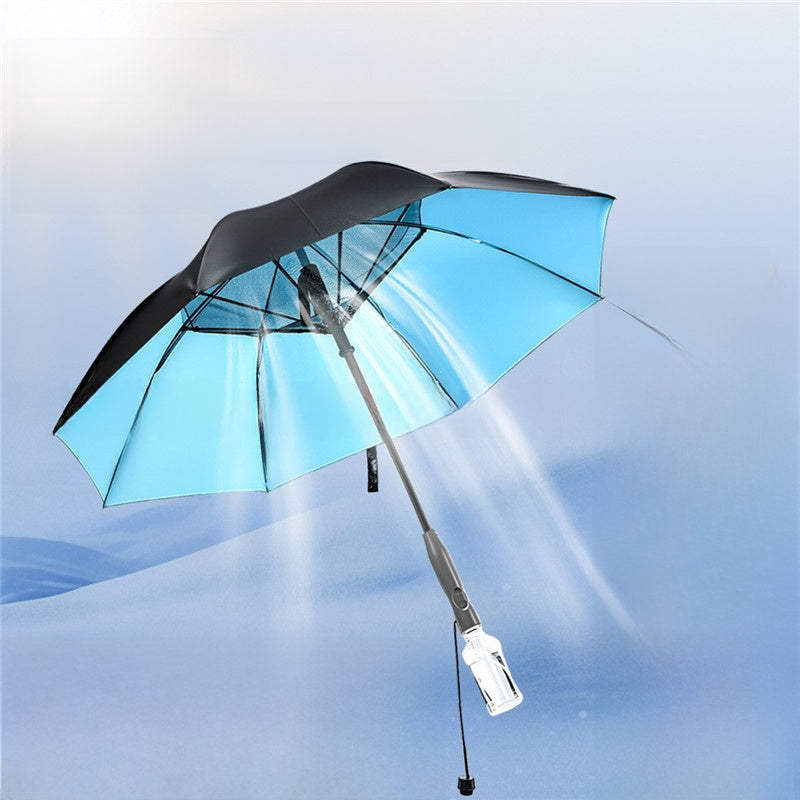 USB Rechargeable Cooling Umbrella with Mist Spray