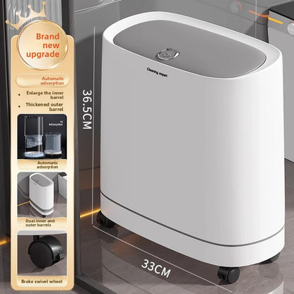 Press-Type Lid Trash Can with 18L Capacity