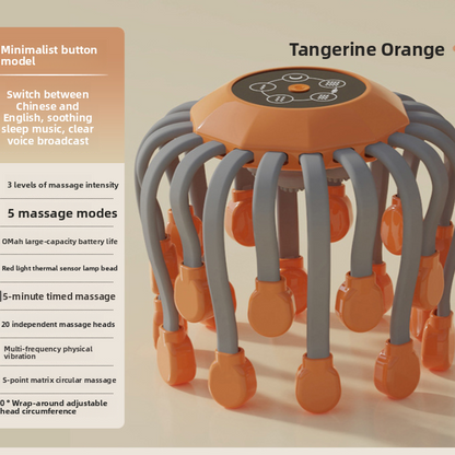 Electric Head Massager with Bluetooth — 20 Scalp Claws | Music Sync | Stress Relief