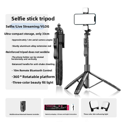 L16 Pro Selfie Stick Tripod – Bluetooth Live Streaming with Fill Light