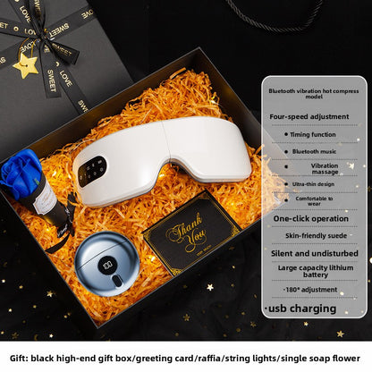 Smart Eye Massager — Adjustable Heat | Bluetooth | Air Pressure | Voice Control