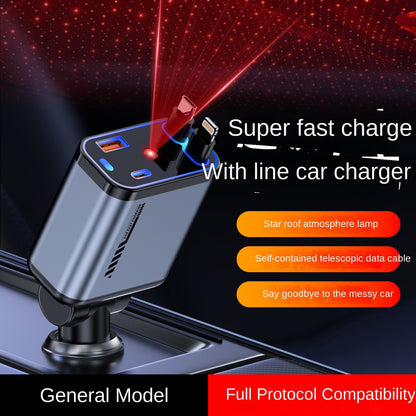 4-in-1 Car Fast Charging Adapter with 80cm Cable