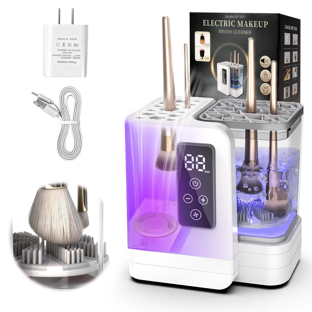 Professional 5-in-1 Electric Makeup Brush Cleaner — USB Powered | Fast Dry | Portable