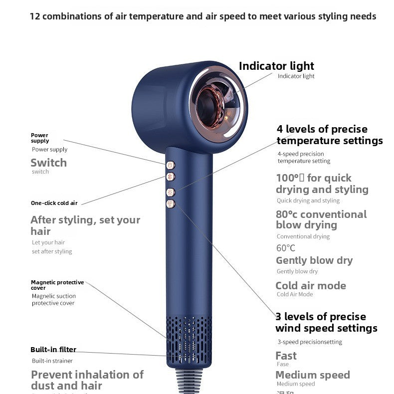 Professional Hair Dryer with Negative Ion Technology — 1600W Brushless | Salon-Grade