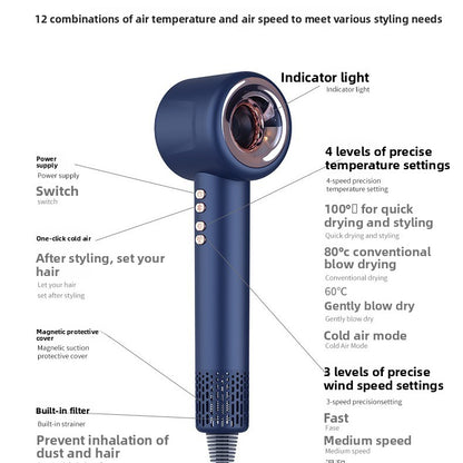 Professional Hair Dryer with Negative Ion Technology — 1600W Brushless | Salon-Grade
