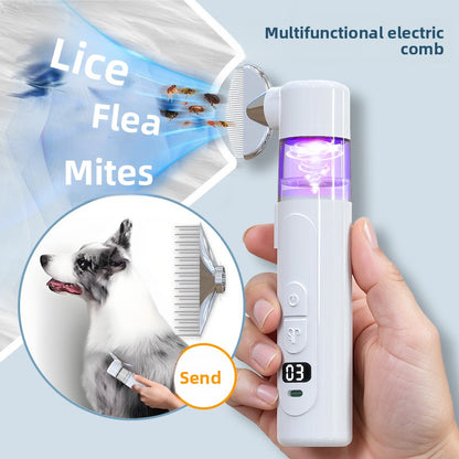 two-in-one electric pet lice removal device hair opening and combing