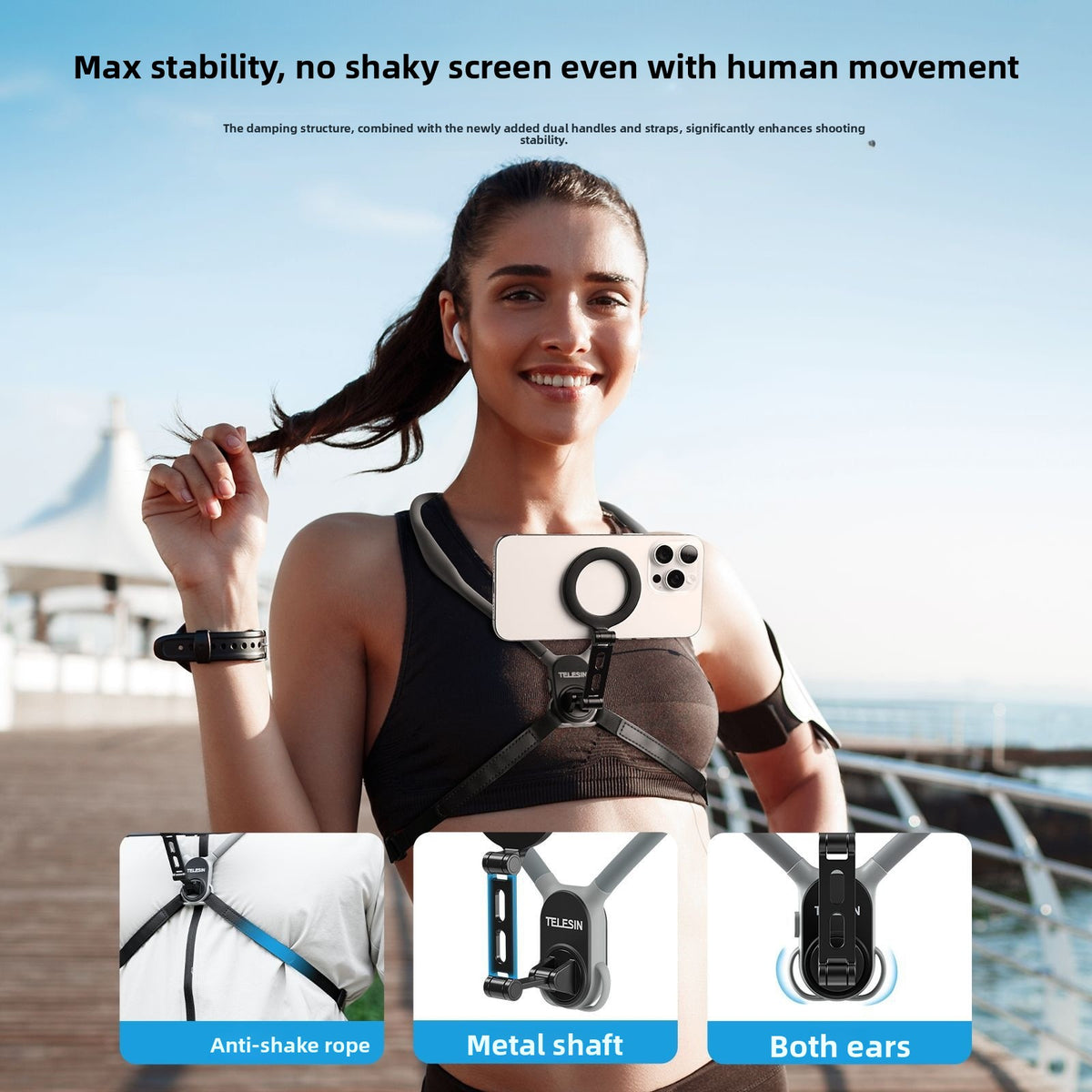 Telesin MagSafe Magnetic Neck Mount for Hands-Free Phone Filming