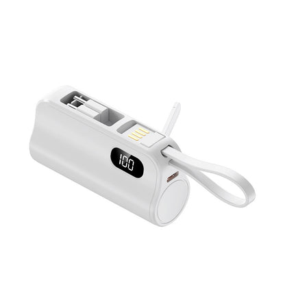 Mini Capsule Power Bank with Dual Plugs