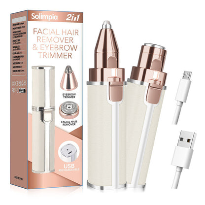 USB Rechargeable Eyebrow & Hair Trimmer for Precise Grooming