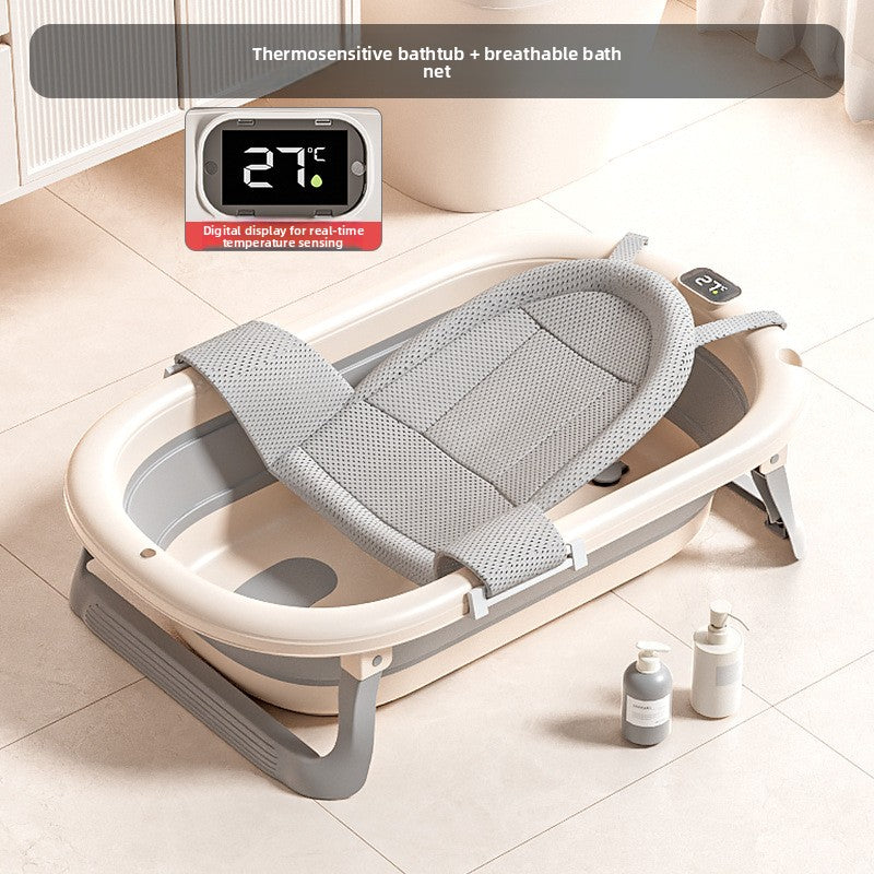 Foldable Baby Bath Tub with Accessories – Safe & Space-Saving