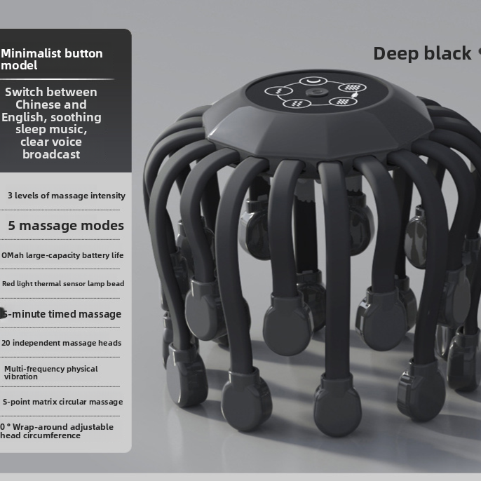 Electric Head Massager with Bluetooth — 20 Scalp Claws | Music Sync | Stress Relief