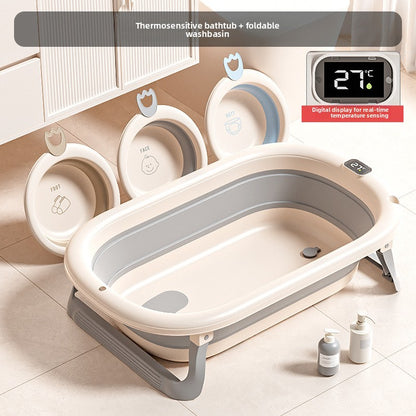 Foldable Baby Bath Tub with Accessories – Safe & Space-Saving