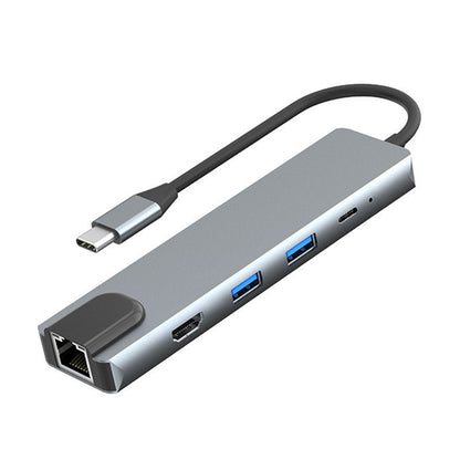 8-in-1 Type-C Docking Station — 4K HDMI | 100W PD | USB 3.0 | Ethernet | SD/TF