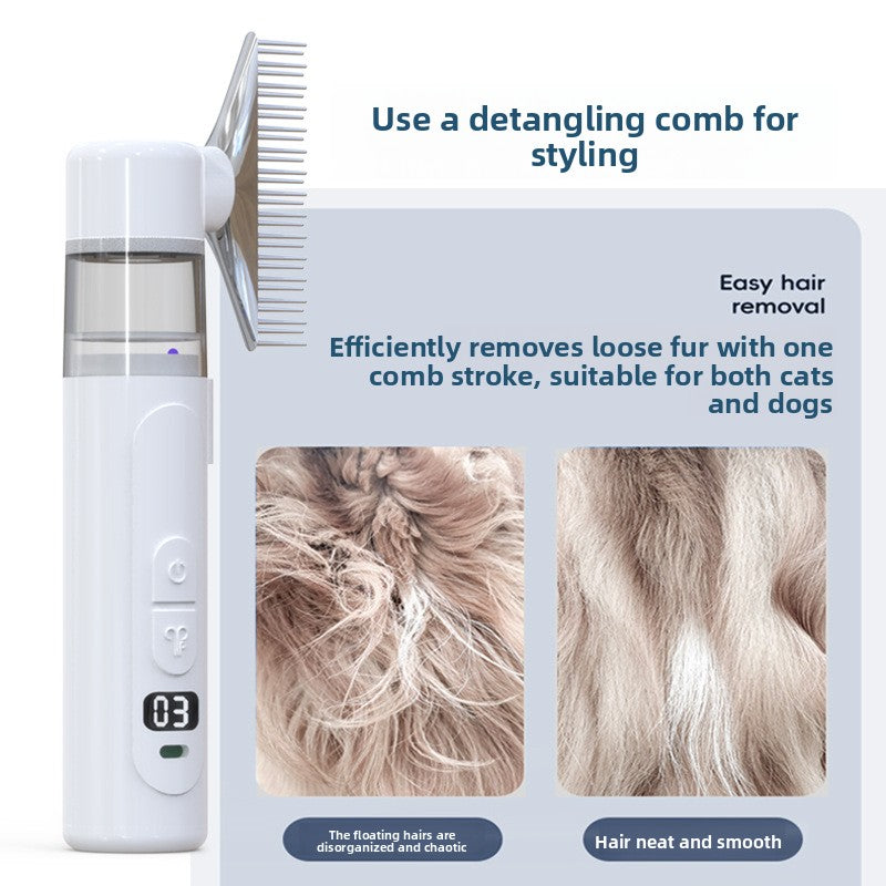 two-in-one electric pet lice removal device hair opening and combing