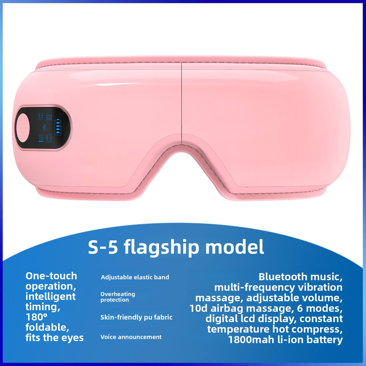 Bluetooth Eye Massager with Hot Compress & Eye Protection