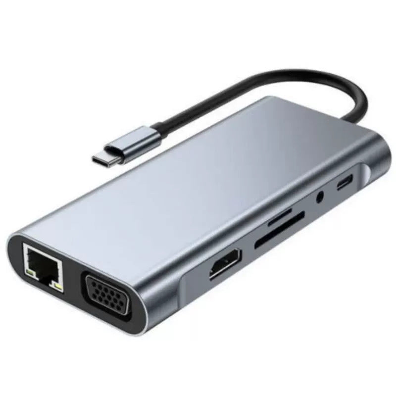 8-in-1 Type-C Docking Station — 4K HDMI | 100W PD | USB 3.0 | Ethernet | SD/TF