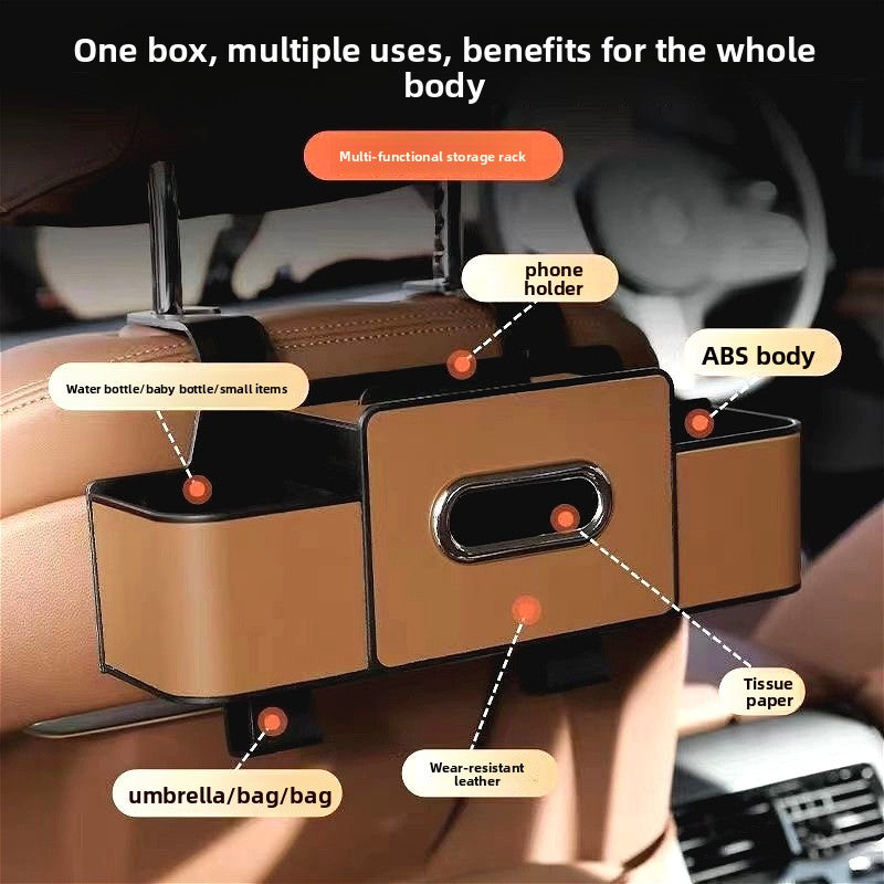 Multifunctional Car Seat Back Storage Organizer with Cup Holder