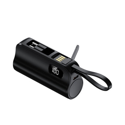 Mini Capsule Power Bank with Dual Plugs