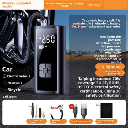Portable Digital Air Pump for Cars, Bikes & More