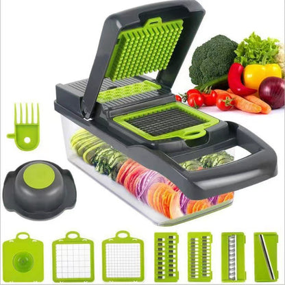 Pro Multifunctional Vegetable Chopper — 16-Piece Set | Cut, Dice, Grate, Shred