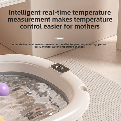 Foldable Baby Bath Tub with Accessories – Safe & Space-Saving