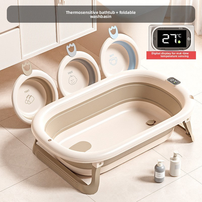 Foldable Baby Bath Tub with Accessories – Safe & Space-Saving