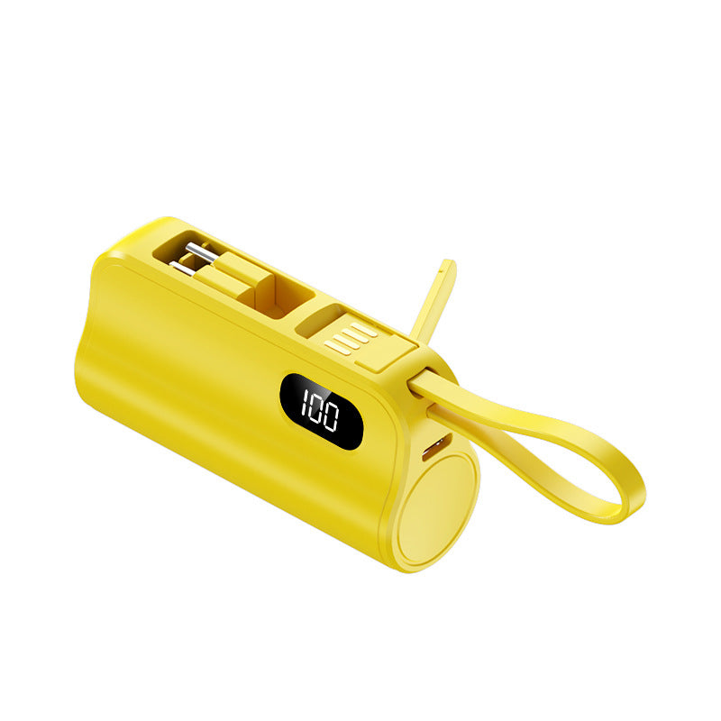Mini Capsule Power Bank with Dual Plugs