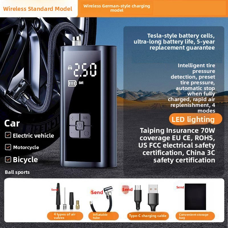 Portable Digital Air Pump for Cars, Bikes & More