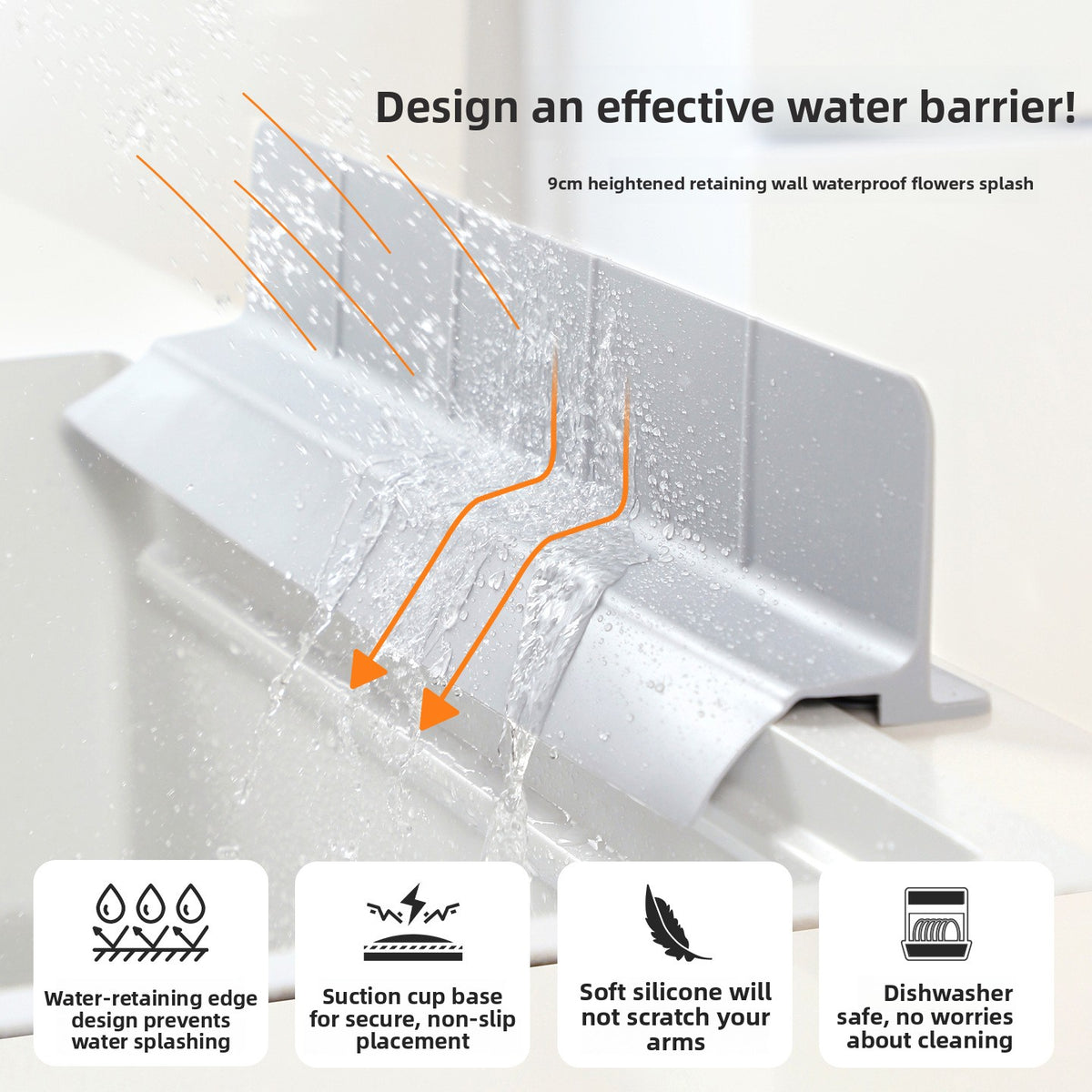 Silicone Sink Splash Guard – Waterproof Kitchen Protector