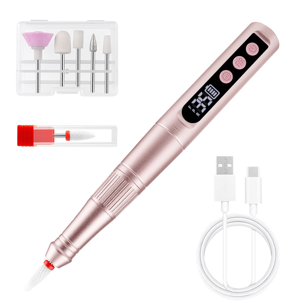 Portable Rechargeable Nail Care Polishing Machine — 6-Speed | LCD Display | USB-C