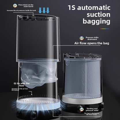 Press-Type Lid Trash Can with 18L Capacity