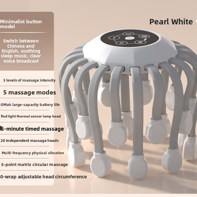 Electric Head Massager with Bluetooth — 20 Scalp Claws | Music Sync | Stress Relief