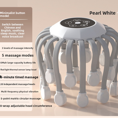 Electric Head Massager with Bluetooth — 20 Scalp Claws | Music Sync | Stress Relief
