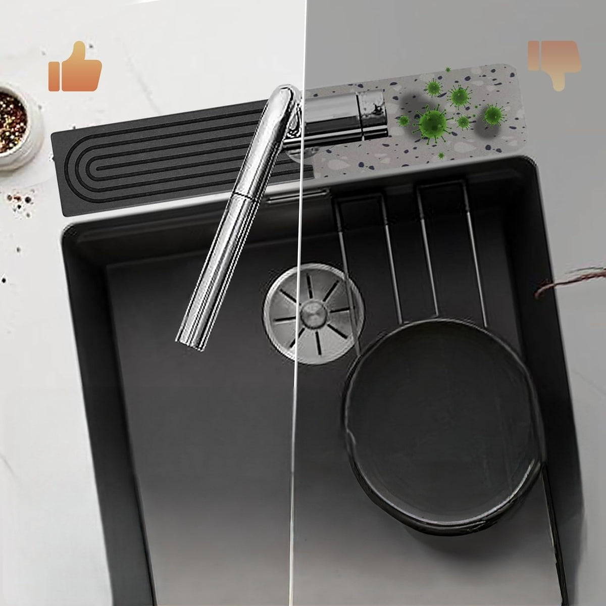 Diatomaceous Earth Sink Mat – Fast-Drying Splash Guard