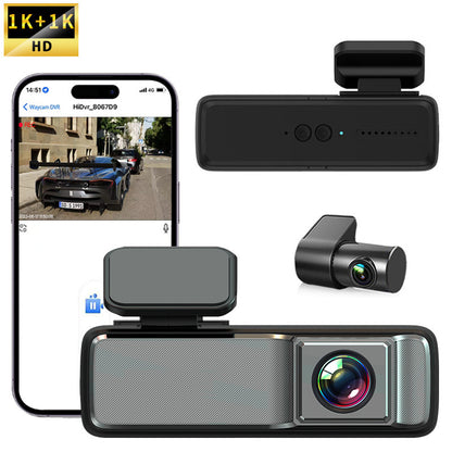Dual Lens Car Dash Camera with Wi-Fi